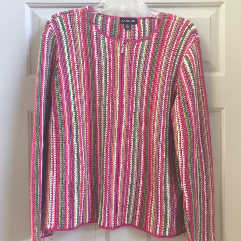 Stripe zip sweater